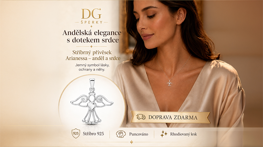 Stříbrný přívěsek Arianessa – anděl se srdcem (3)